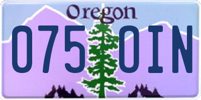 OR license plate 075OIN
