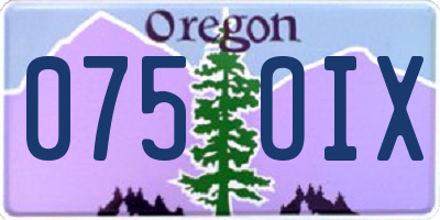 OR license plate 075OIX