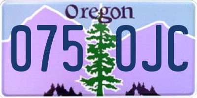 OR license plate 075OJC