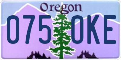 OR license plate 075OKE