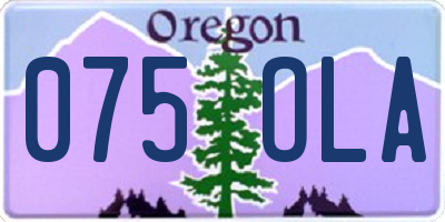 OR license plate 075OLA