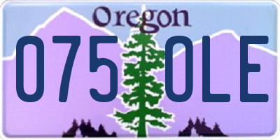 OR license plate 075OLE