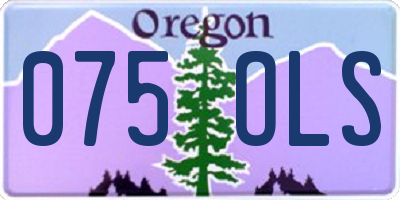OR license plate 075OLS