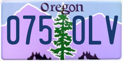 OR license plate 075OLV