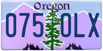 OR license plate 075OLX