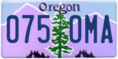OR license plate 075OMA
