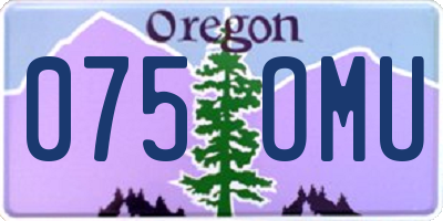 OR license plate 075OMU