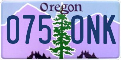 OR license plate 075ONK
