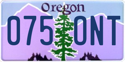 OR license plate 075ONT