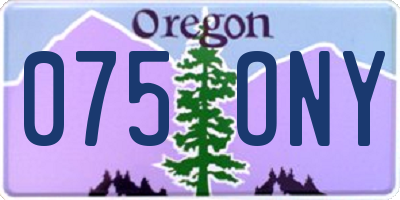 OR license plate 075ONY