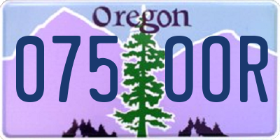 OR license plate 075OOR