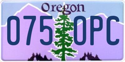 OR license plate 075OPC