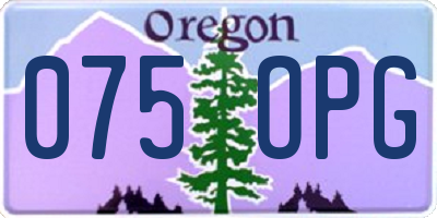 OR license plate 075OPG