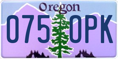 OR license plate 075OPK