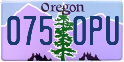 OR license plate 075OPU