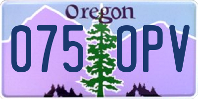 OR license plate 075OPV