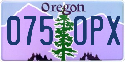 OR license plate 075OPX