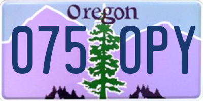 OR license plate 075OPY