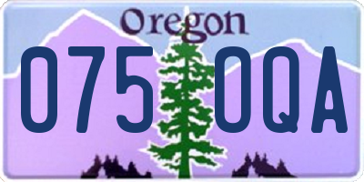 OR license plate 075OQA