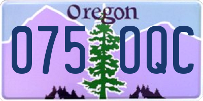OR license plate 075OQC