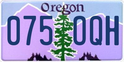 OR license plate 075OQH