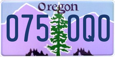 OR license plate 075OQO