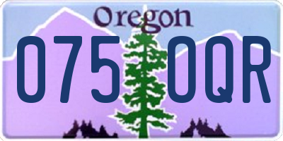 OR license plate 075OQR