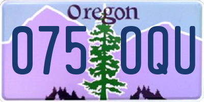 OR license plate 075OQU