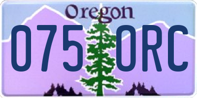 OR license plate 075ORC