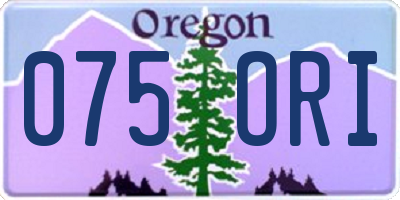OR license plate 075ORI