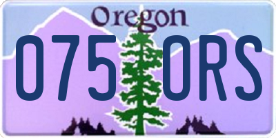 OR license plate 075ORS