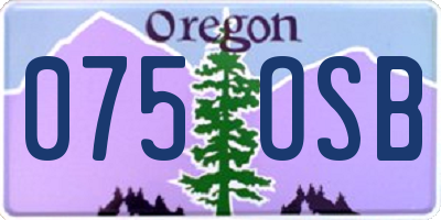 OR license plate 075OSB