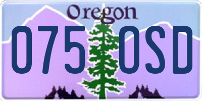 OR license plate 075OSD