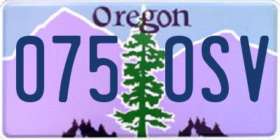 OR license plate 075OSV