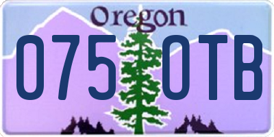OR license plate 075OTB