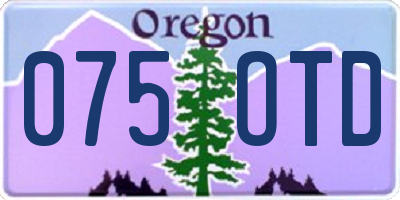 OR license plate 075OTD