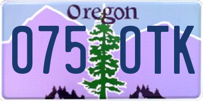 OR license plate 075OTK