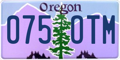 OR license plate 075OTM