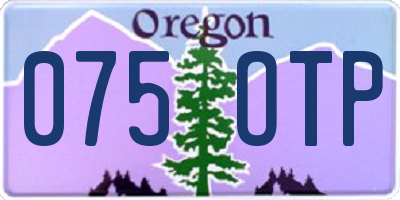 OR license plate 075OTP