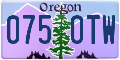 OR license plate 075OTW