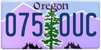 OR license plate 075OUC