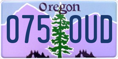 OR license plate 075OUD