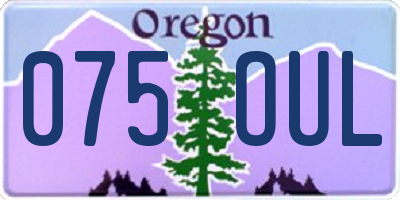 OR license plate 075OUL