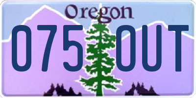 OR license plate 075OUT
