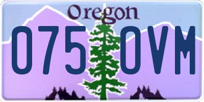 OR license plate 075OVM