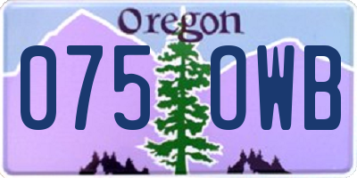 OR license plate 075OWB