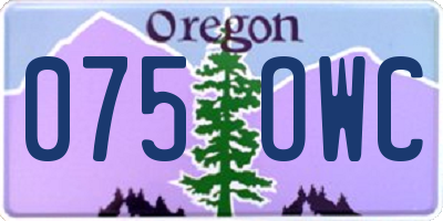 OR license plate 075OWC