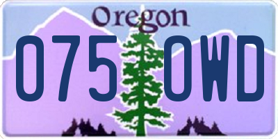 OR license plate 075OWD