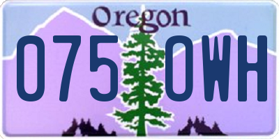 OR license plate 075OWH