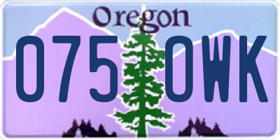 OR license plate 075OWK
